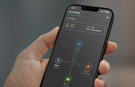 Monitor your system production and energy usage through the app