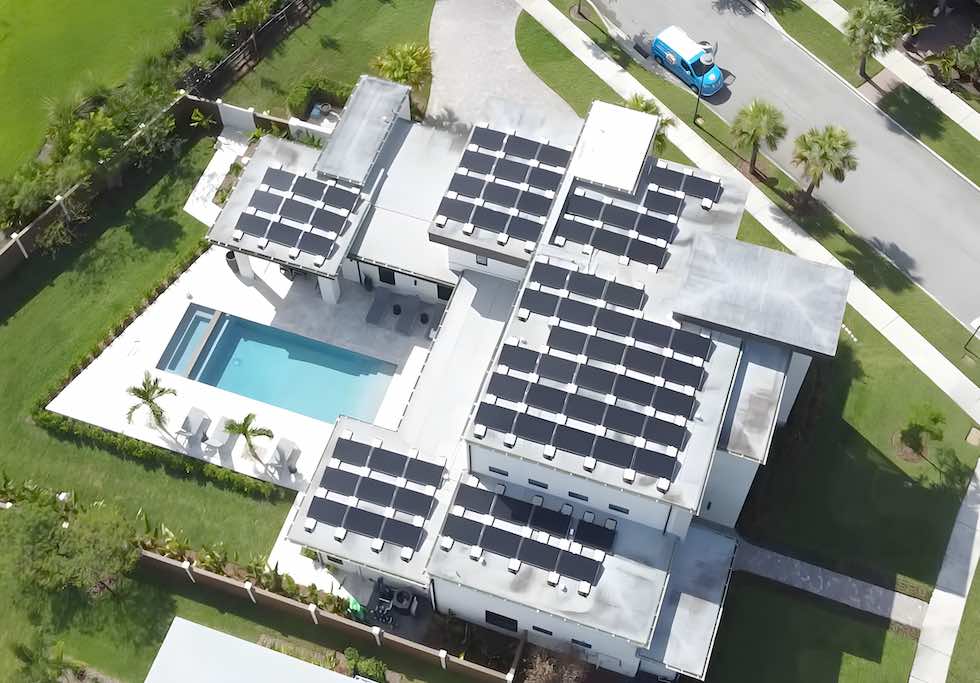 Flat roof solar panels
